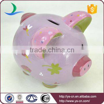 2015 Hotsale Purple Unbreakful Handprinting Ceramic Piggy Coin Bank Wholesale for Gift photo-4