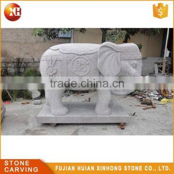 Small White Granite Outdoor Elephant Garden Statue photo-6