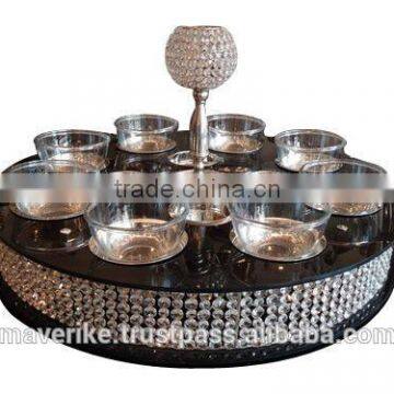 black Crystal Lazy Susan/black dining lazy Susan/ banquet lazy susan