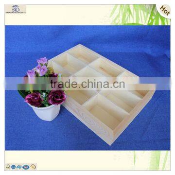 Best Seller Multi Grids Standing Storage Pine Wooden Tray photo-5