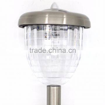 2-PC Stainless Steel Solar Path Light Outdoor LED Landscape Lawn Garden Lamp - 158 mm