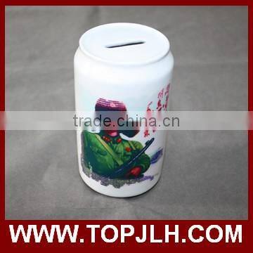 sublimation printable white ceramic saving bank,ceramic money bank