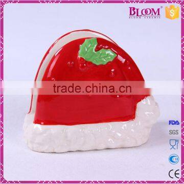 Small Christmas Ceramic Hat Desgin Napkin Holder photo-3