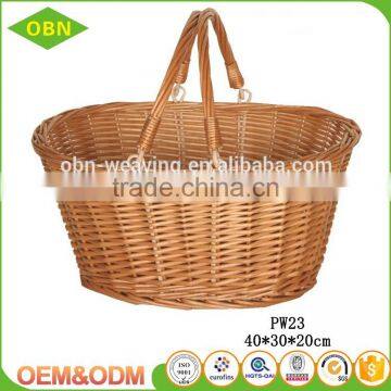 Wholesale China Flexible handles natural woven wicker shopping storage basket