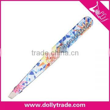 New Custom Design Paster Eyebrow Tweezers with Plastic Box