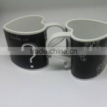 novelty items 11oz heart shaped handle ceramic mug for gift
