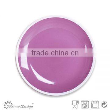 Red Stoneware Cheap Round Ceramic Plate photo-2