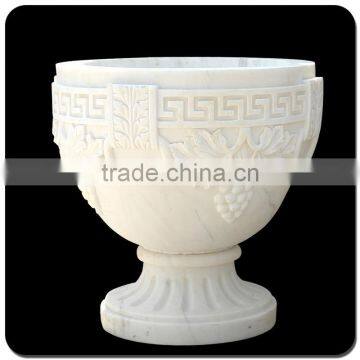 Big Outdoor Flower Pots Marble Stone Flowerpot for Sale photo-2