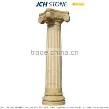 Interior building and decoration modern classic beige granite stone pillar