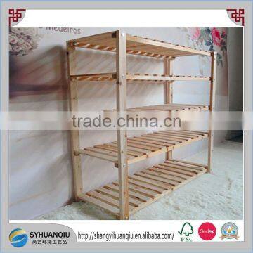 5 Tire pine wooden shoe rack storage organiser stackable wooden shoe rack shelf stand