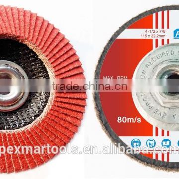 Alibaba china Best Quality Ceramic Flap disc For Stainless steel, Fibreglass Backing