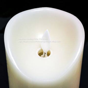 no flame warm white yellow waving perfum customized wedding decoration wax light candle set