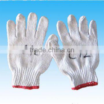 White Knitted Cotton Working Safety Gloves