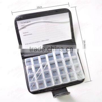 New PU Removable Compartments 7 DAY PILL WALLET Tablet Organizer Dispenser Box photo-3
