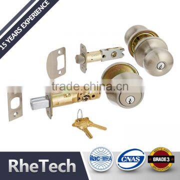 Stainless Steel Single Deadbolt Lock Keyed Alike Security Entry Round Knob Door Lock photo-3