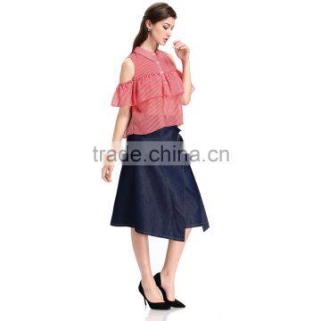 2017 Latest Fashion Short Design Factory Woman Jean Skirt photo-4