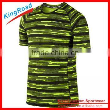 Custom design dri wick fit men sublimated t shirt printing running tight shirt