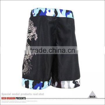 Customized Hot Design OEM Printed Fight Mma Crossfit Shorts Black photo-2