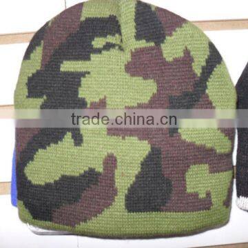 Camo Pattern Winter Knitted Beanie Hat