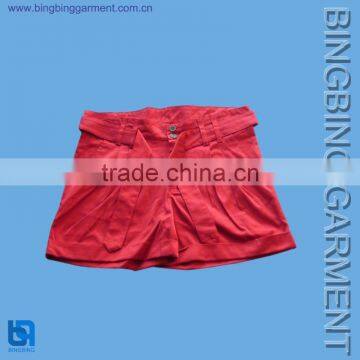 100%cotton mini ladies red popular shorts