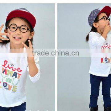 Children's 100% Cotton Long Sleeve t Shirt With Lovely Printing Under Shirt Bottom Shirt