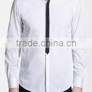 2015 European&American style Slim fit official/dress long sleeve mens/boy shirt with double collar&cuff