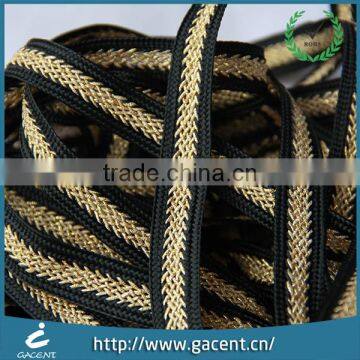 New design pattern black piping tape with non elastic