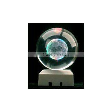 Good k9 crystal balls 3D laser engraving football crystal ball