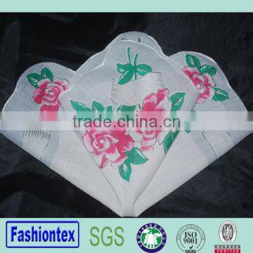 custom printed fancy rose screen print handkerchief