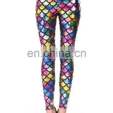 Wholesale Elegant New Arrivals Rainbow Fish Scale Pictures of Women in Tight Leggings photo-2