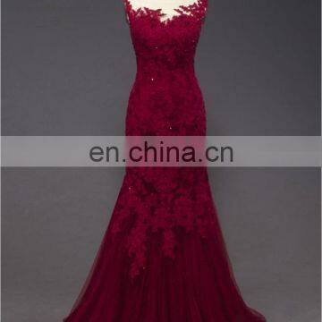 Elegant Plus Size ZZ-E0017 Mermaid Backless Lace Applique Beaded Evening Gown Dress