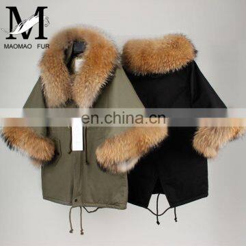 New Winter Coat Women Real Raccoon Fur Overcoat Fur Coat Women 2017