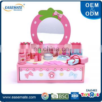 Wooden pretend play makeup set dresser toys for girls