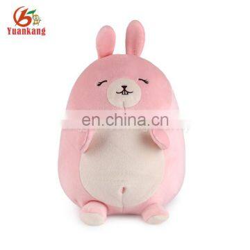 SA8000 factory wholesale plush animal soft fat cute pink rabbit toy