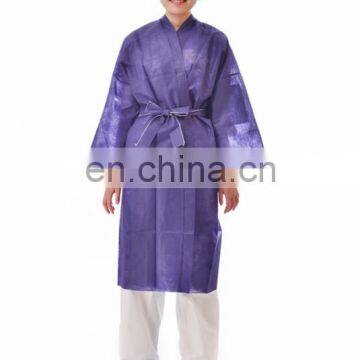 Disposable soft non-woven salon kimono factory white