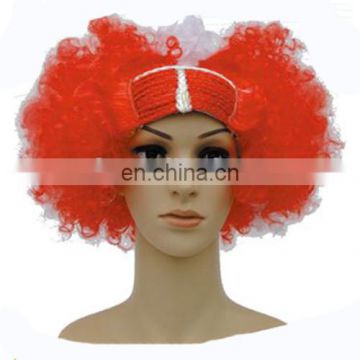 MCW-0428 Party synthetic short flag color football fans wig for man