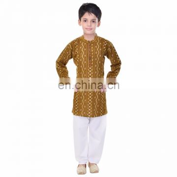 Soundarya new design winter casual printed kurta payajama set for kids