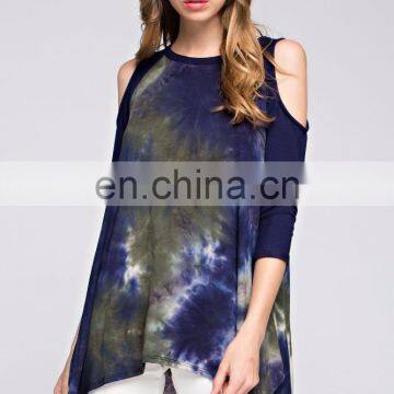 Girls Casual Wear Fashionable Halter Sleeves Rayon Tie & Dye Top