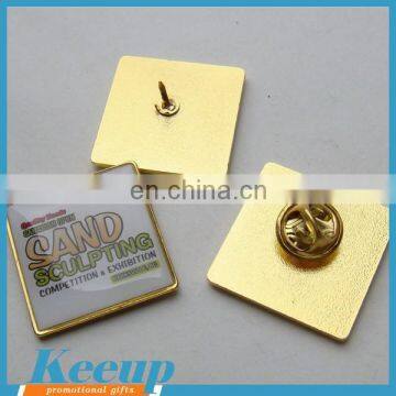 Wholesale Logo items custom Square Metal pin Badges