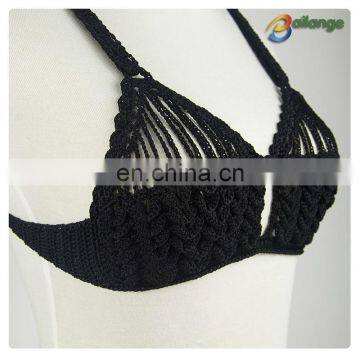 Unique design spring black color hot sexy fashion swimwear bikini model