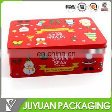 wholesale christmas gift tin box square tin can metal tin case