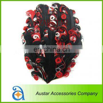 Black/red/white three tones nagorie feather pads for DIY headband christmas color