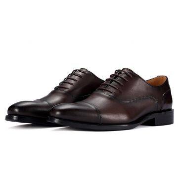 Height increasing elevator dress shoes genuine leather