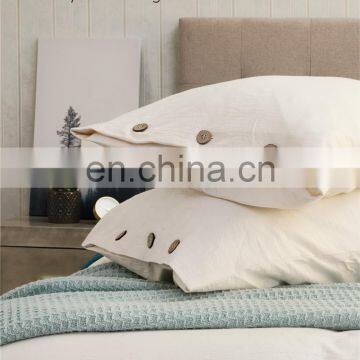 Hot Sale Durable Cream 100% Washed Cotton Bedding Duvet Cover Set For Hotel Travel photo-5