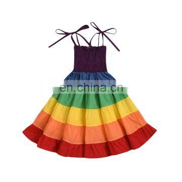 Rainbow Maxi Dress Baby Girl Summer Dress Kid Twirl Dress photo-2