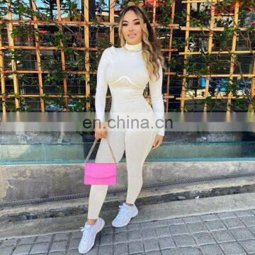 New Styles 2020 Women Solid Color Bodycon Jumpsuit Ladies Sportswear Long Playsuit Women Jumpsuit