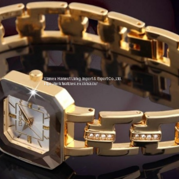 Wholesale Women's Men's Fashion Rhinestone Roman Numerals Analog Alloy Strap Quartz Watches photo-3