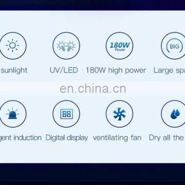 New Arrived 180w Two Hands Nails Dryer Gel Polish Drying Lamp Nail Curing Lamp Dryer UV LED Nail Lamp With Fan photo-6