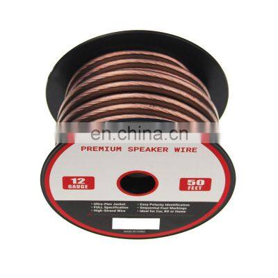 Frosted Flexible Transparent Red 12AWG Speaker Cable 50ft photo-6
