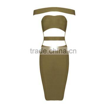 Summer Dress 2016 New Fashion Women Olive Elegant Luury Bodycon Sey Bandage Dresses Bandage Bodycon Women Wearing